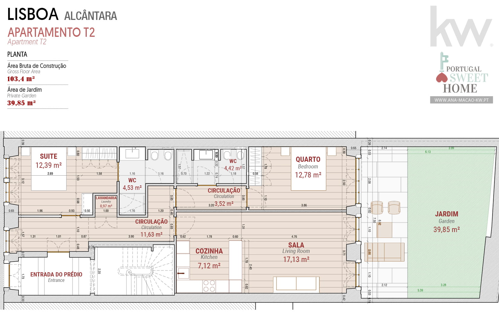 Plan of the Apartment T2