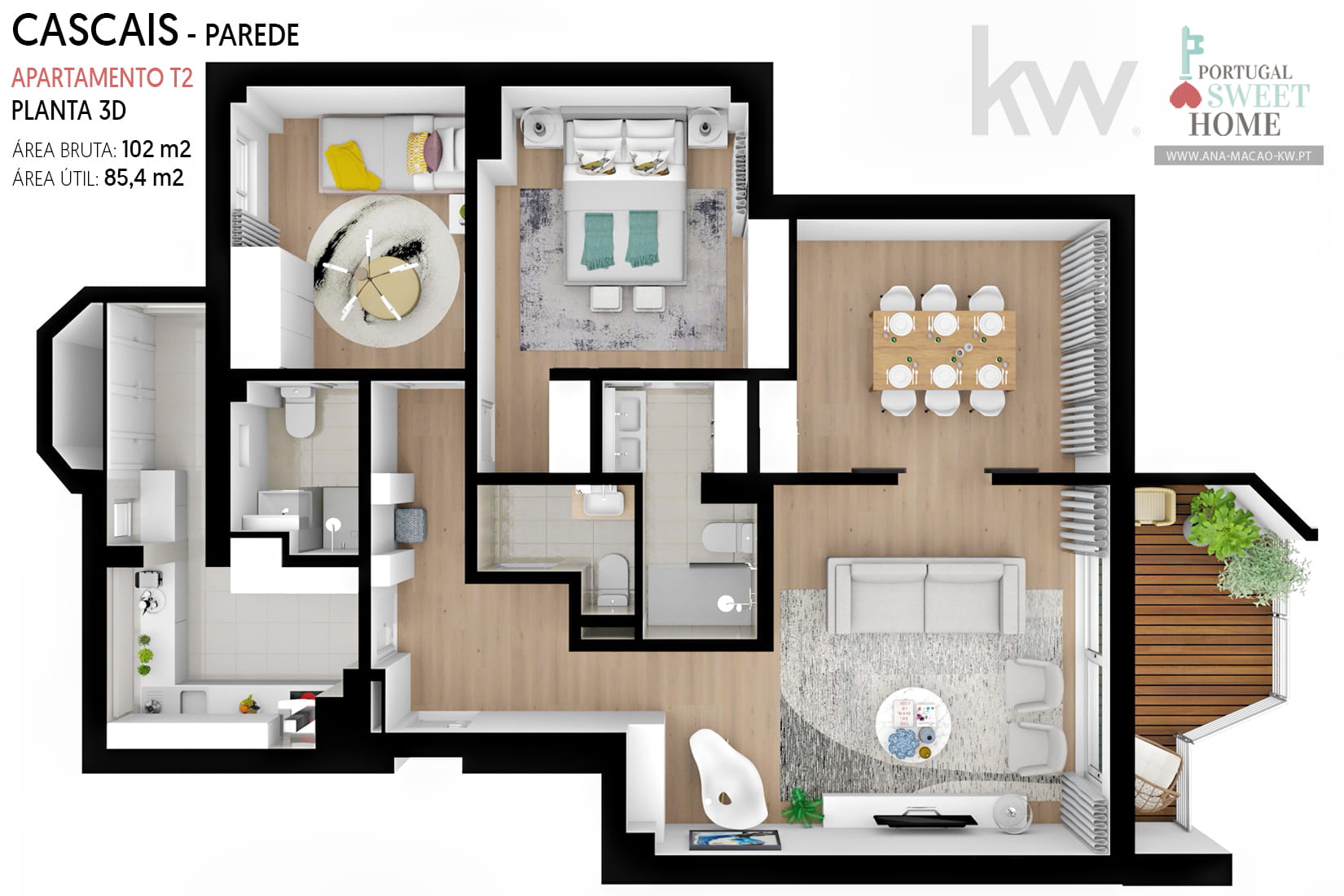 Plan 3D de l'appartement