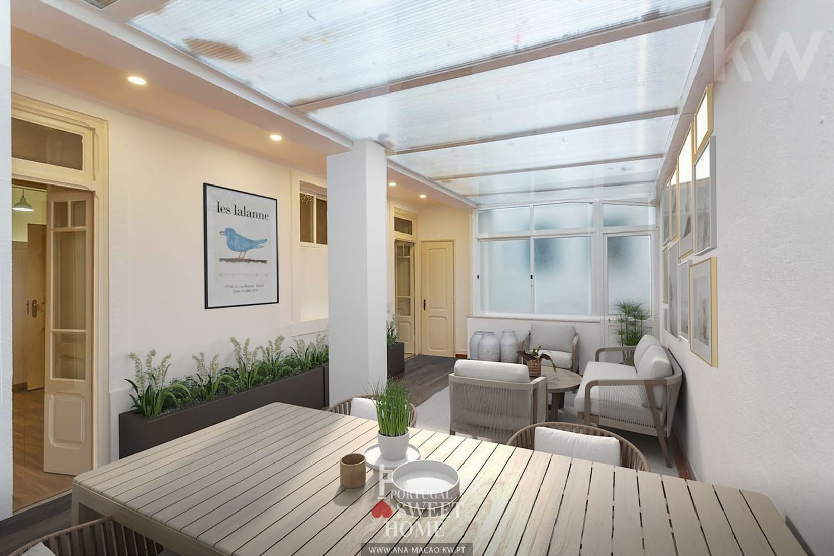 Terrasse de 18 m2 couverte agrémentée de Virtual Home Staging