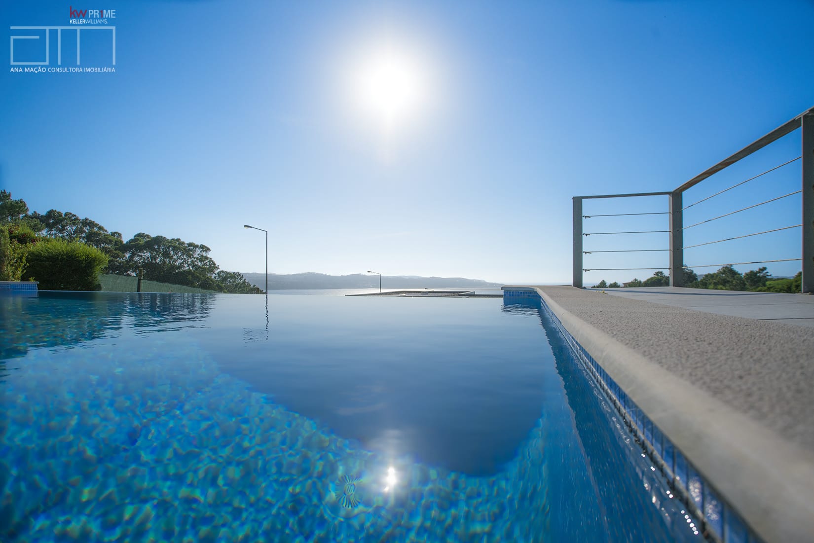 View of the pool's water line