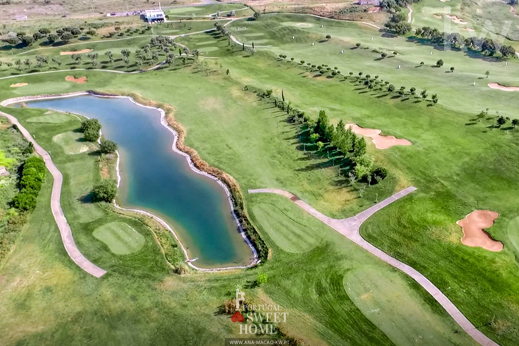 Vue aérienne du terrain de golf