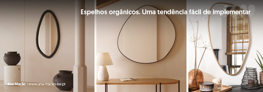 Decoração em 2024: Espelhos Únicos e de Formato Orgânico