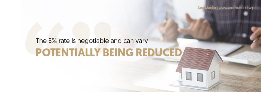 the value of 5% can be negotiable and vary, and may decrease depending on the complexity of the sale of the property, the location, the amount involved in the transaction, among other relevant factors
