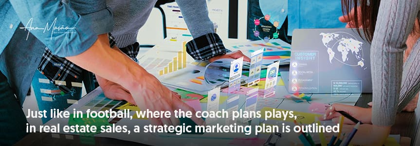 Selling houses versus Football - Football coach explaining tactics on the board