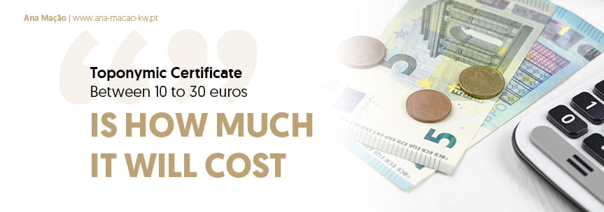How much does a Toponymy Certificate cost?