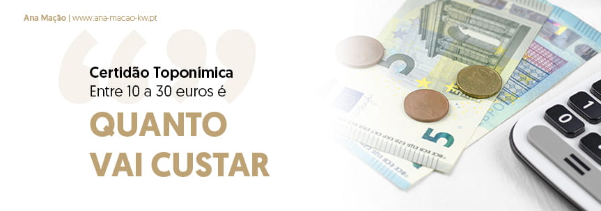 Quanto custa uma Certidão de Toponímia?
