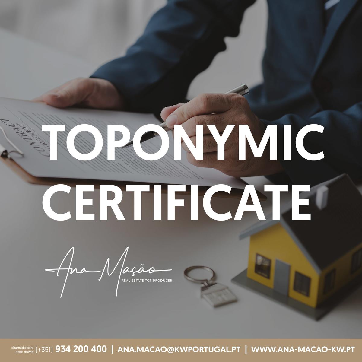 Specific Toponym Toponymic Certificate | Real Estate Glossary