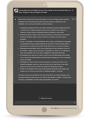 Cliquez sur l'image pour voir une description des avantages de vivre dans une maison, avec localisation, sur ChatGPT Chat GPT - Uma descrição sobre as vantagens de morar numa moradia, com localização