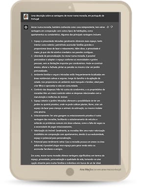 Cliquez sur l'image pour une description des avantages de vivre dans une maison, sur GPT Chat Chat GPT - Uma descrição sobre as vantagens de morar numa moradia