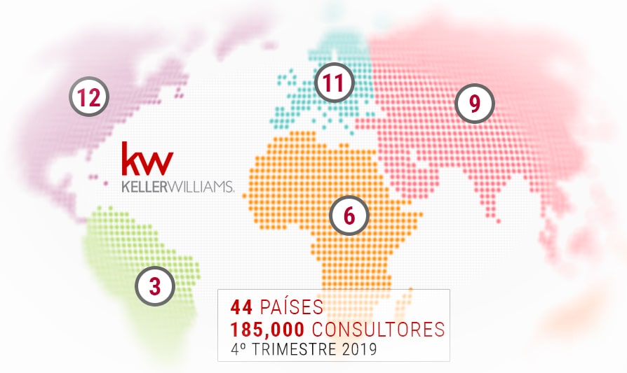 A Keller Williams opera em todo o mundo, em mais de 44 países