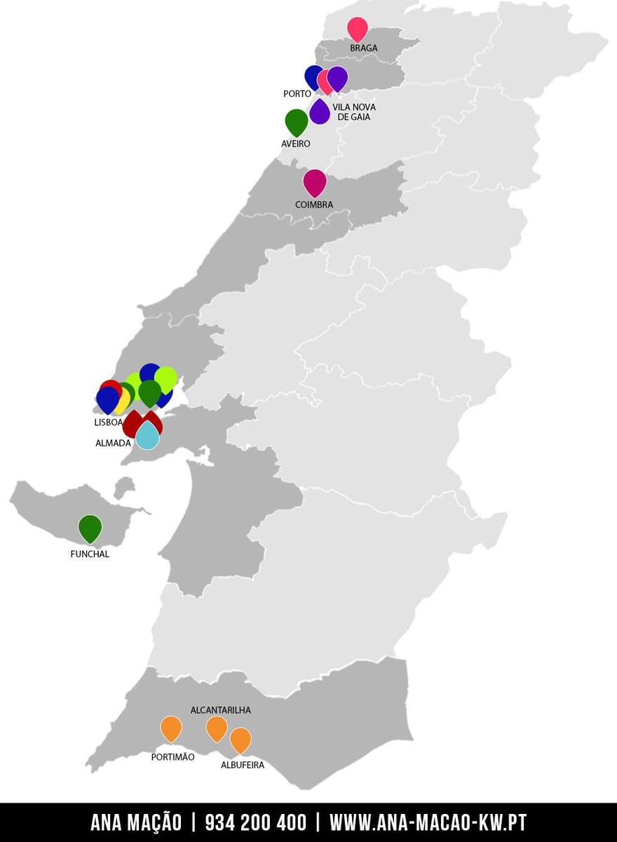 KW Portugal - Mapa de Market Centers - Set.2019