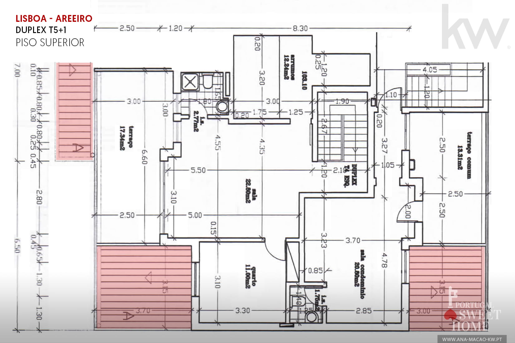 Duplex upper floor plan