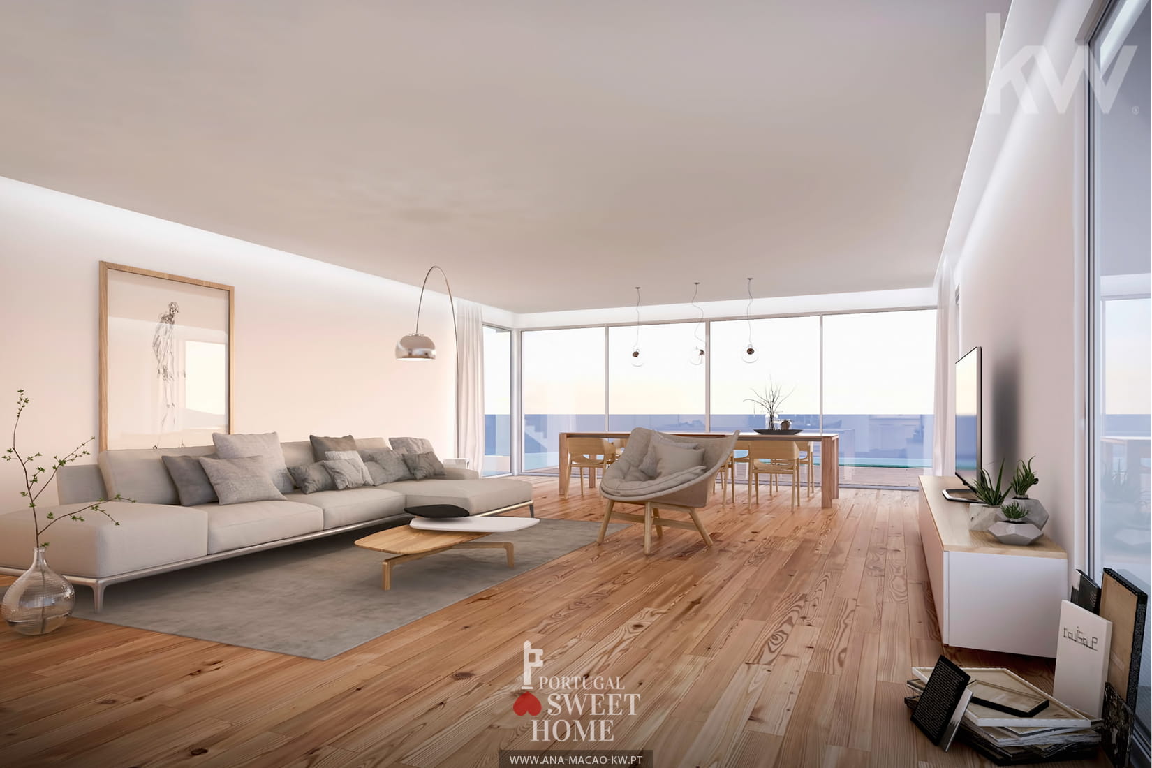 Large living room with sea view (51m2)