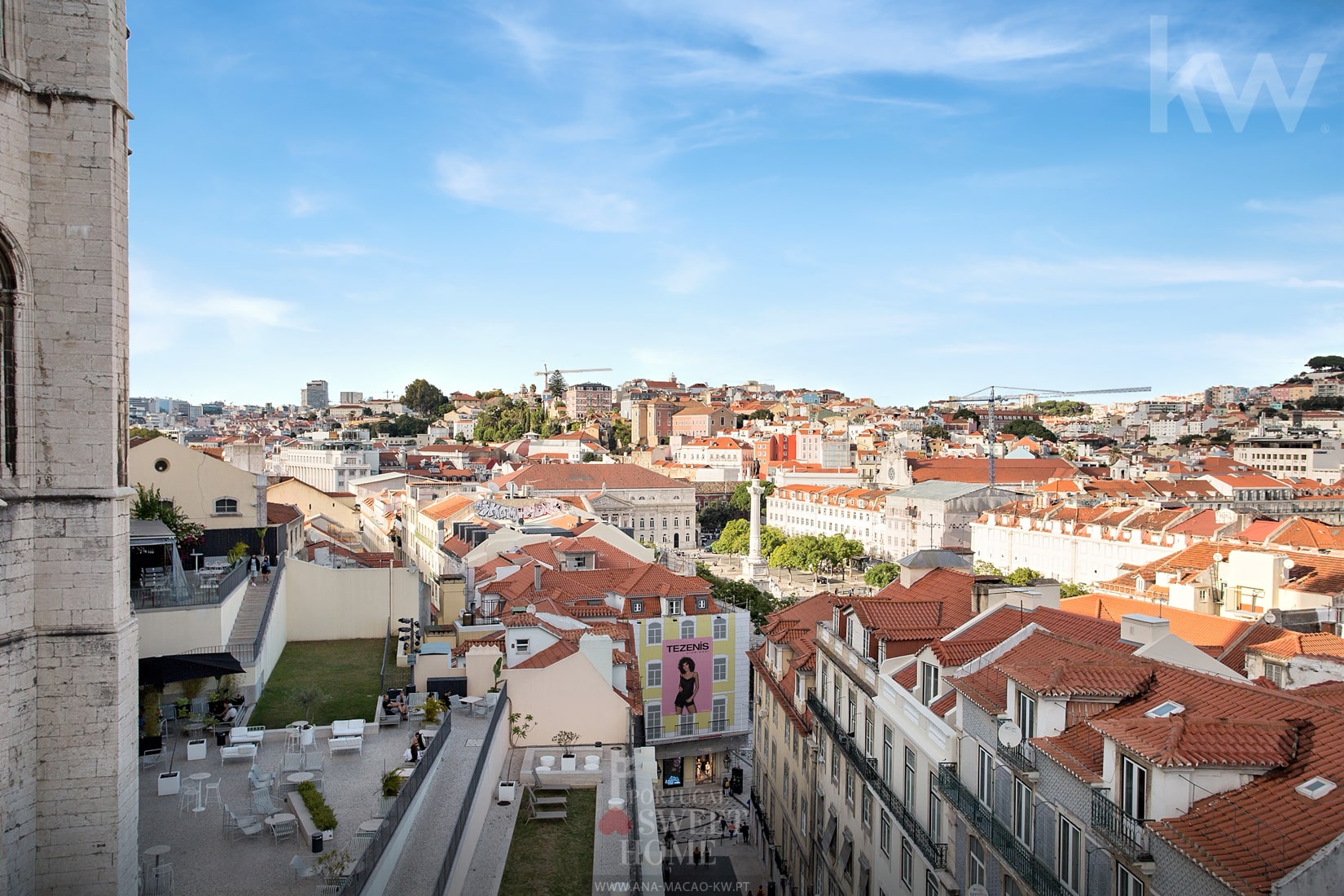 Vista sobre Lisboa, a partir do miradouro de Santa Justa