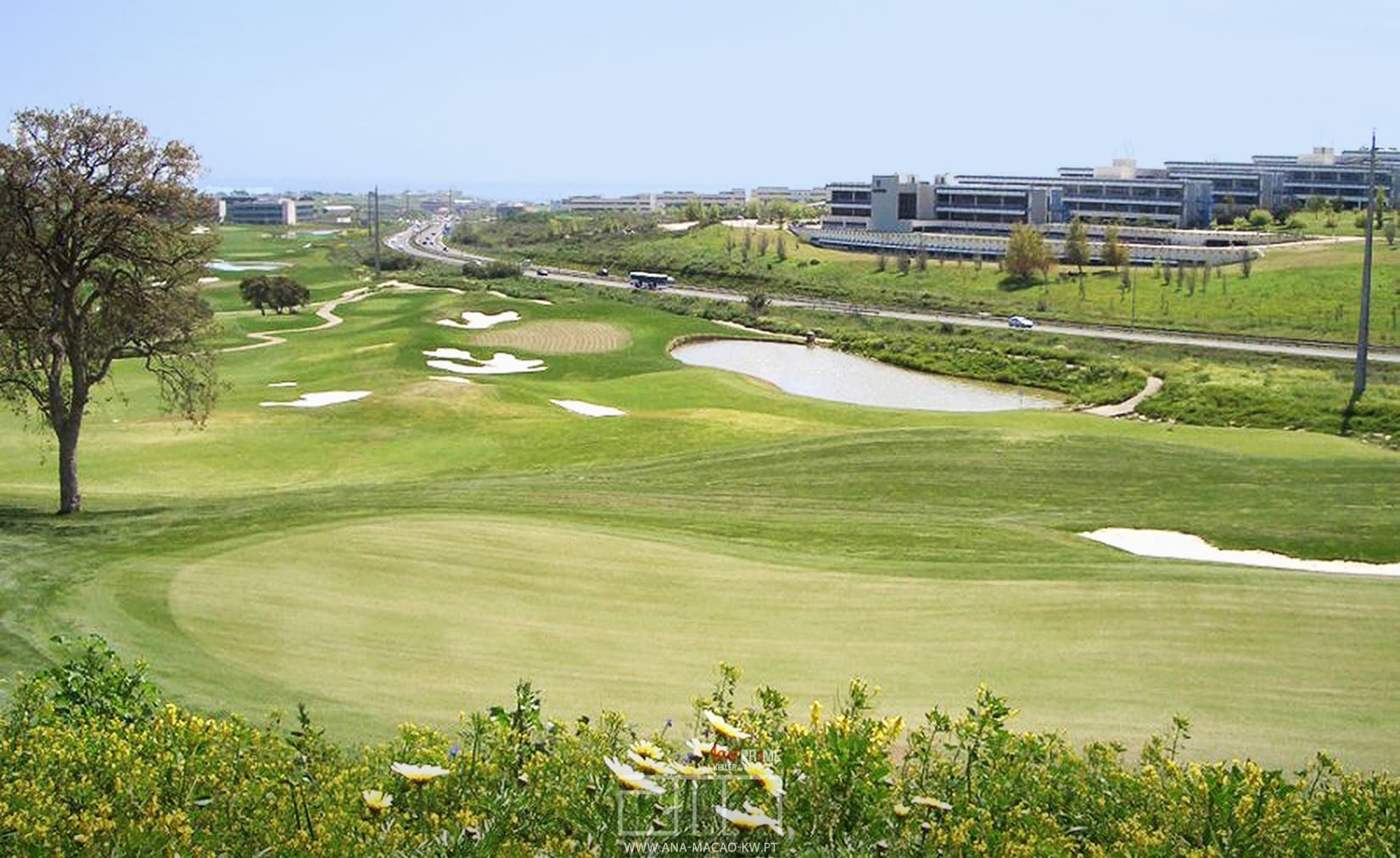 Vista do campo de golf com 9 buracos