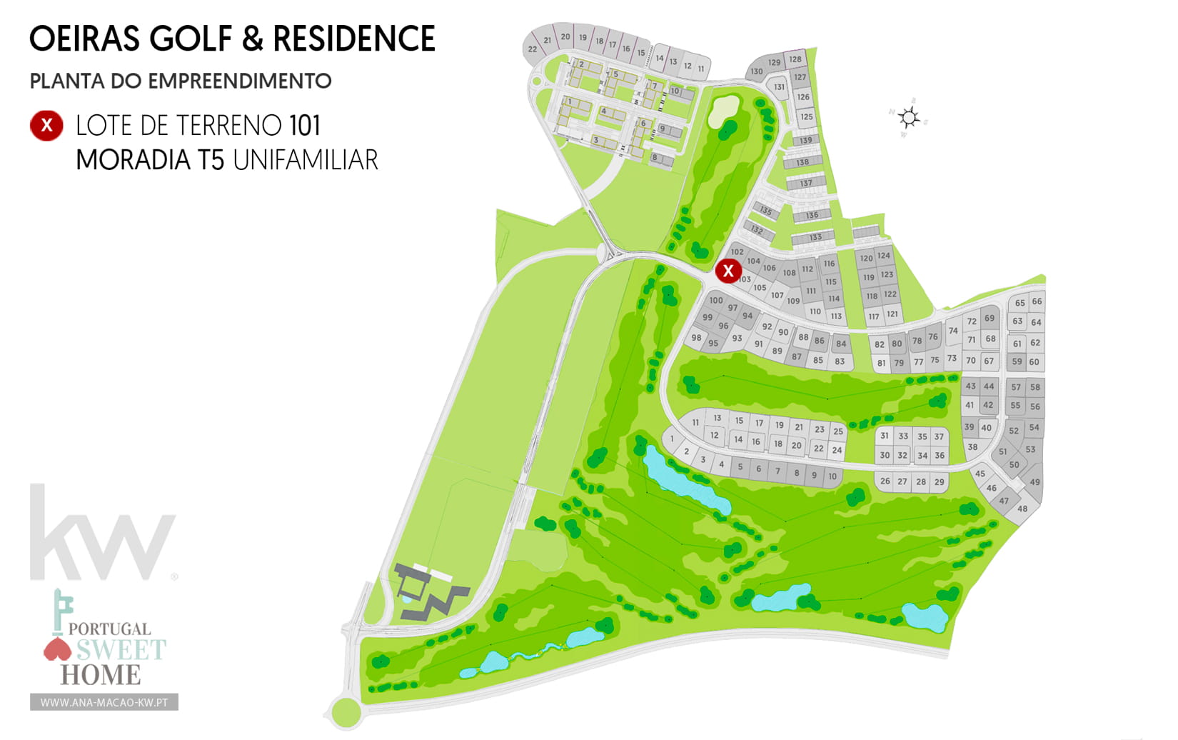 Location of Plot 101, at Oeiras Golf & Residence