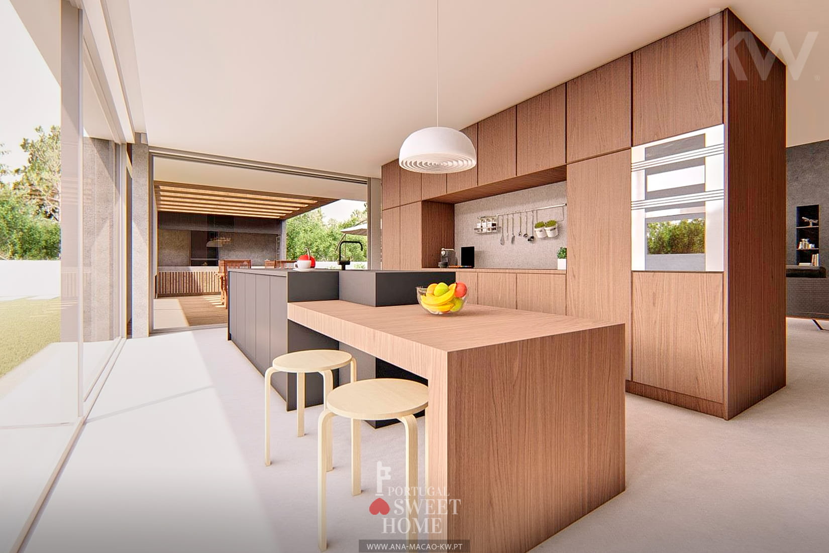 Fully equipped kitchen with island