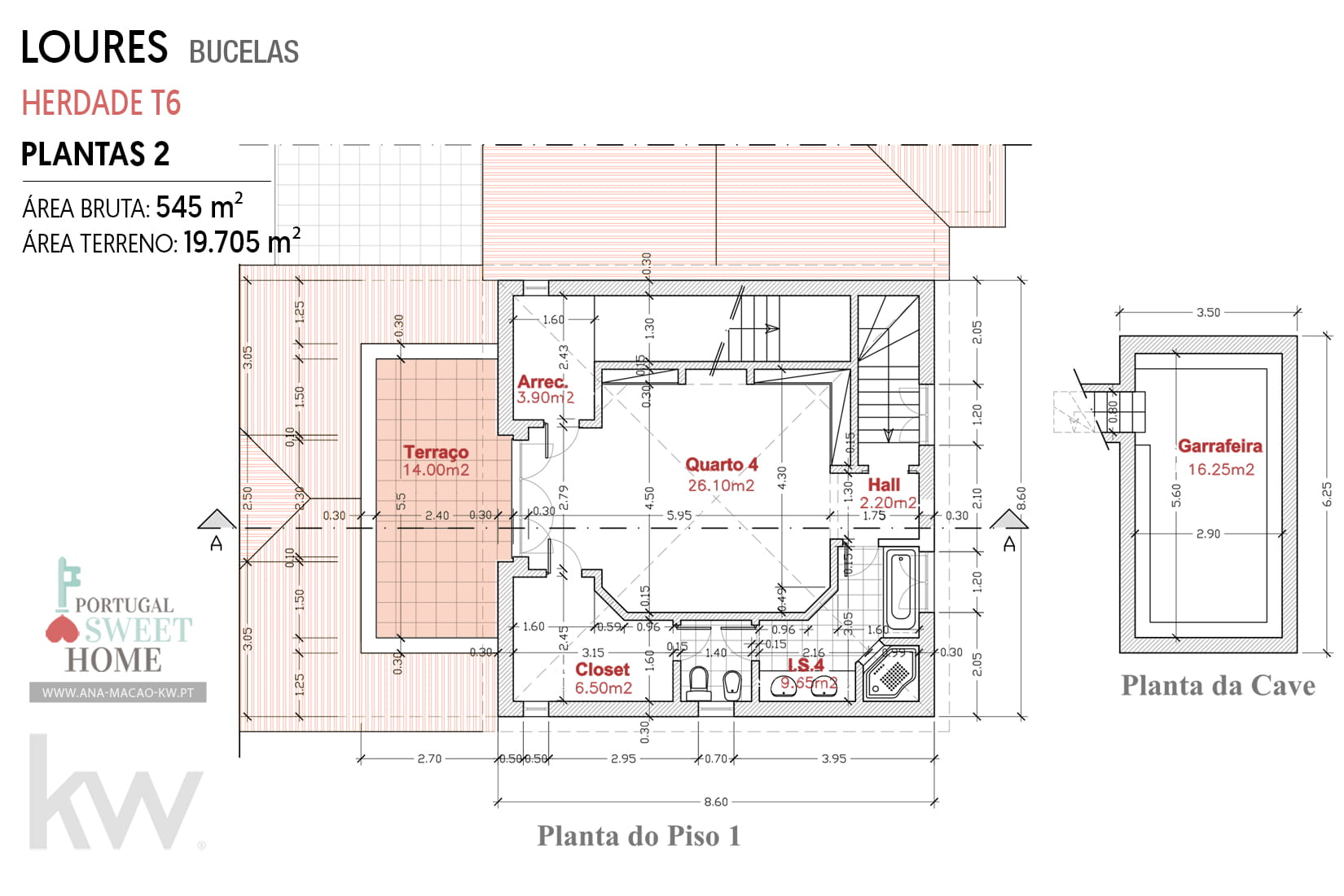 Plan de la maison (étage supérieur et sous-sol)