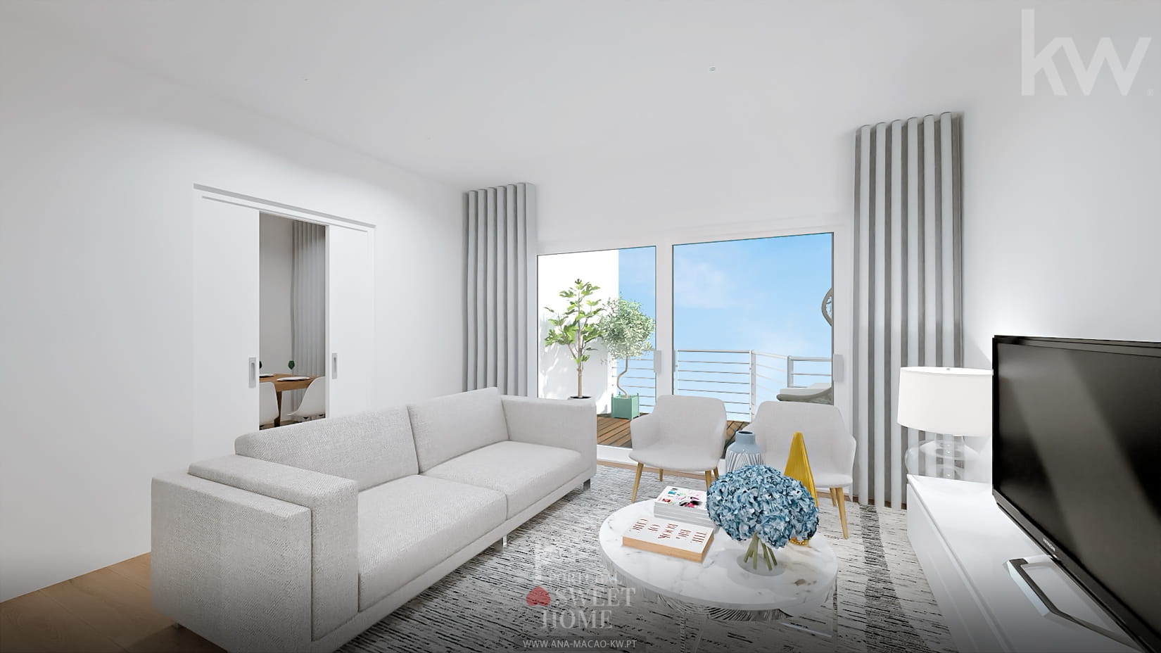 Large living room with sea view (22.4 m2)