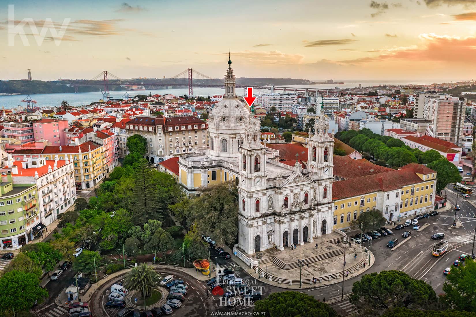 Vue de la Basilique d'Estrela et emplacement du Loft