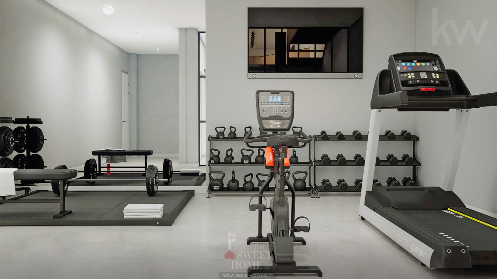 Gym with 35 m2 of area, with natural light