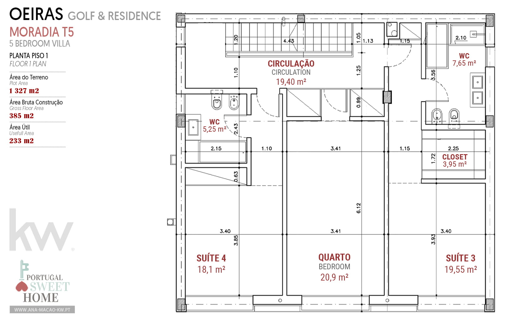 Plan de l'étage supérieur