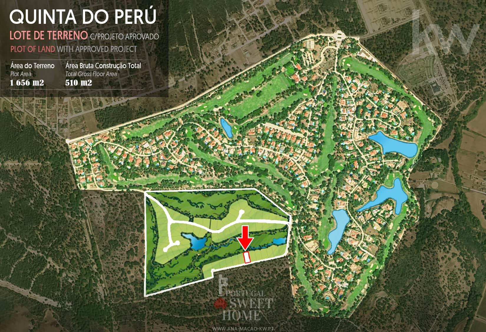 Emplacement du terrain au Quinta do Peru Golf & Country Club