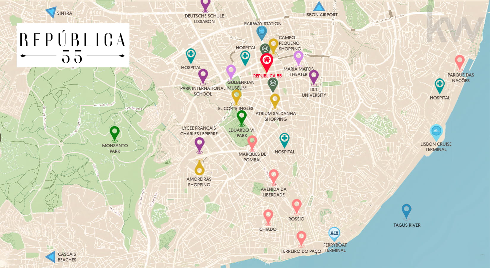 Location of Republica 55 in Lisbon