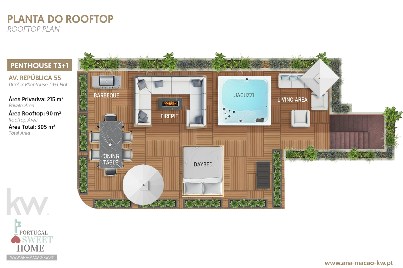 Rooftop Floor Plan (90 m2)