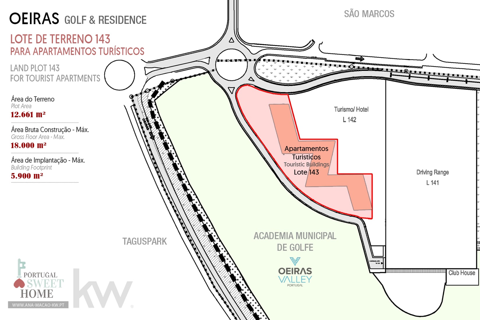 Plan du terrain 142 pour la construction d'un hôtel