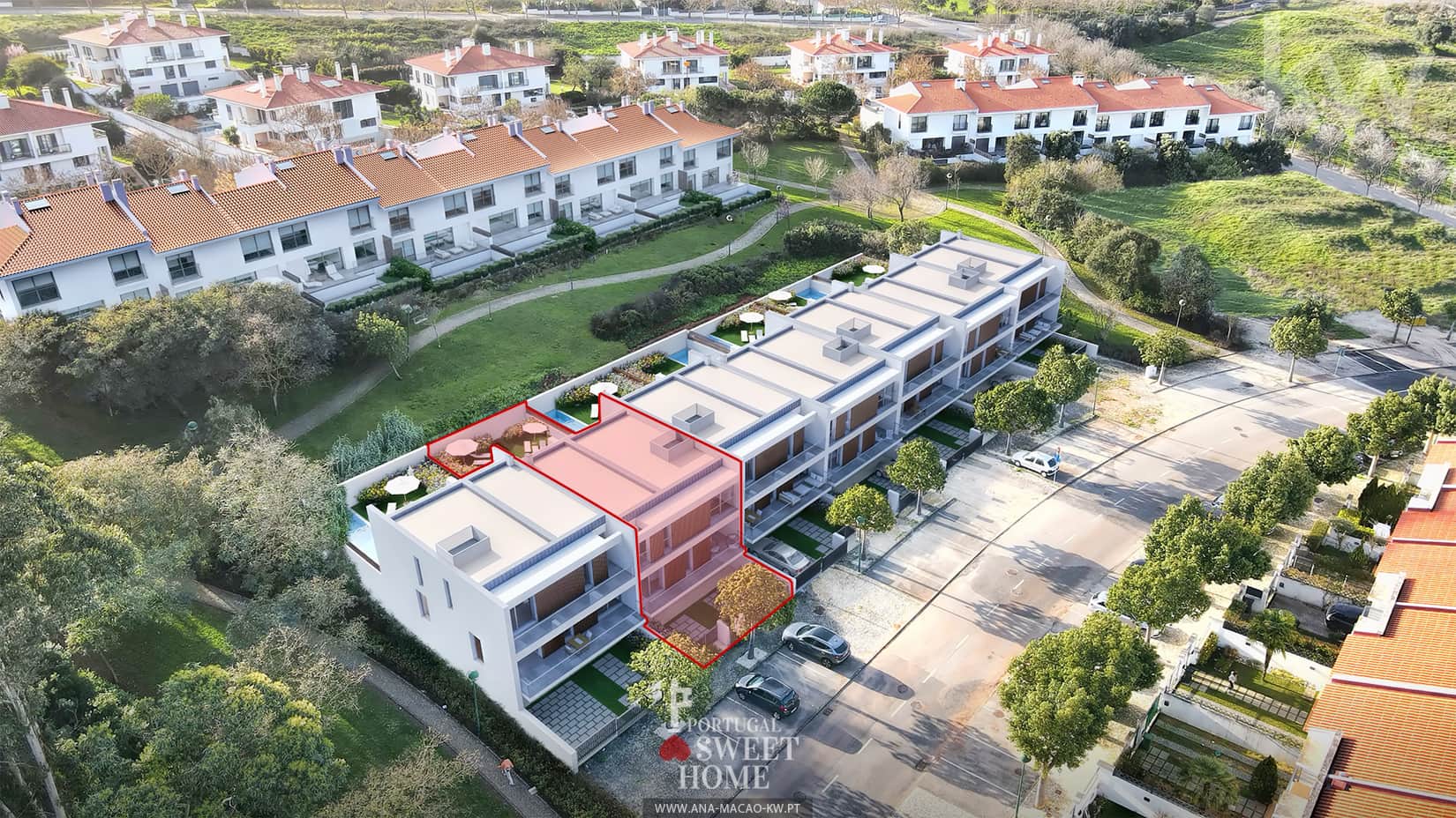 Vue aérienne du terrain résidentiel d'Oeiras Golf & Residence