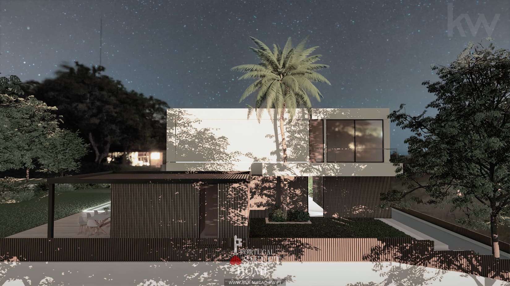 Vue de la maison, orientée au sud.