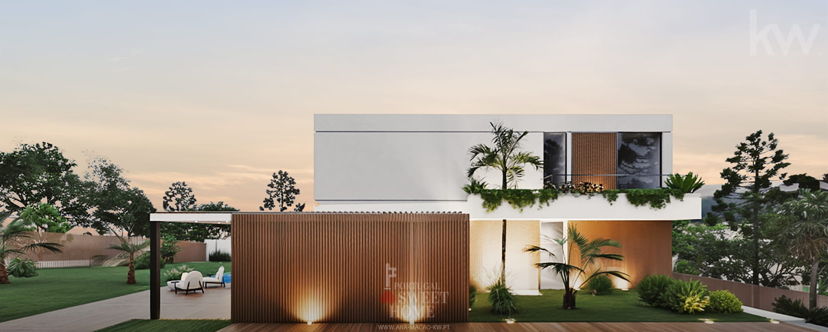 Vue de la maison, orientée au sud.