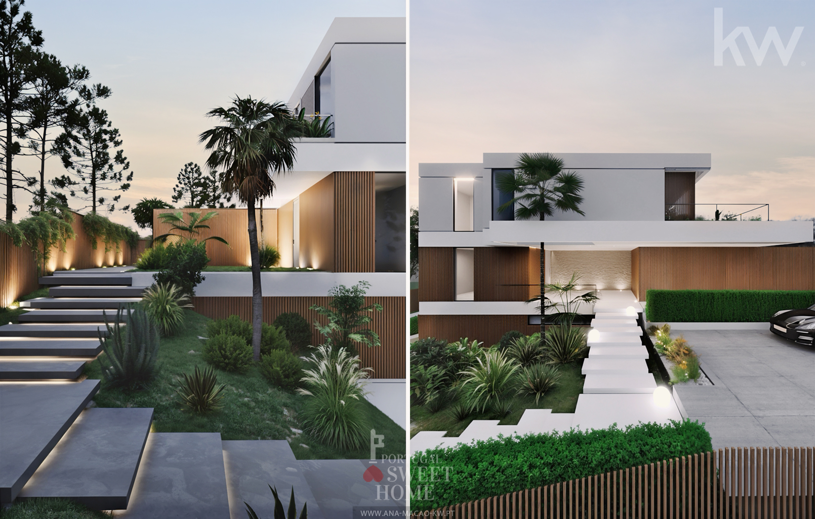 Accès à la porte d'entrée de la maison.