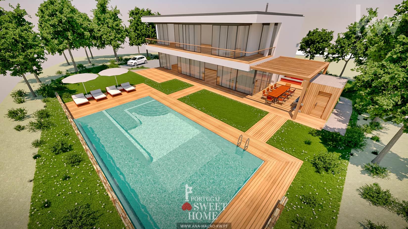 Terrain de 1215 m2, pour une villa T5 avec piscine et vue sur le Golf, avec projet approuvé