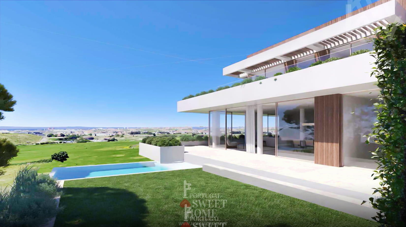 Oeiras, Leceia - Land for 5 bedroom villa with pool, garage and sea view