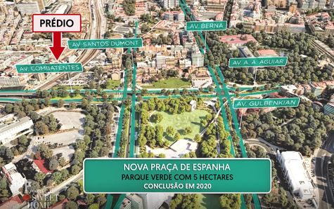 Plano da "nova" Praça de Espanha
