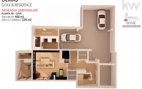 Plan 3D sous-sol / garage