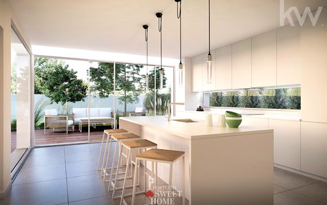 Cozinha luminosa e equipada, estilo americano (26m2)