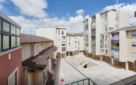 Vista para o pátio interior do condomínio