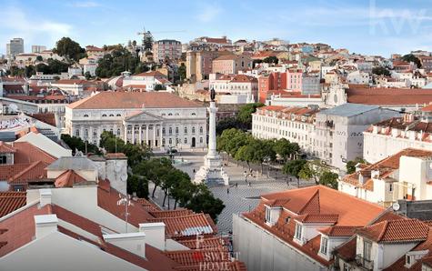 View over Lisbon from the Santa Justa viewpoint