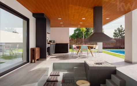 Leisure area (44 m2) with outdoor fireplace