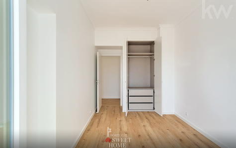 View of a bedroom with closets