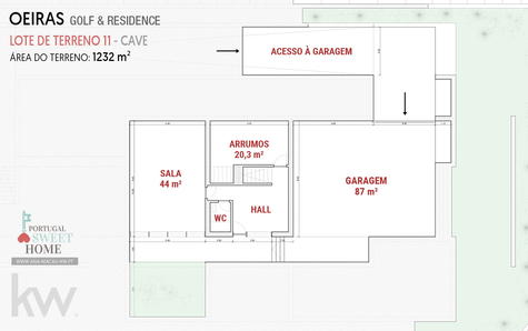 Planta da Cave com espaço para 3 viaturas