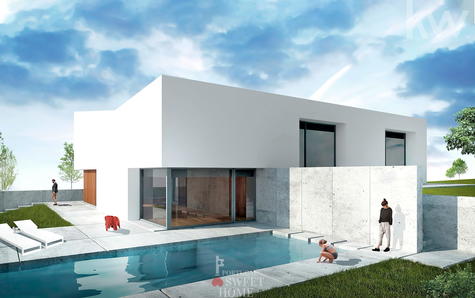 House facade and pool