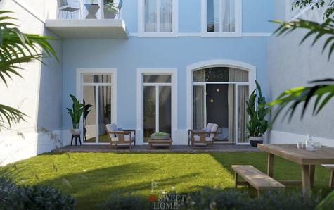 Terrace (39.85 m2) with garden area
