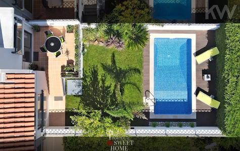 Aerial view of the house