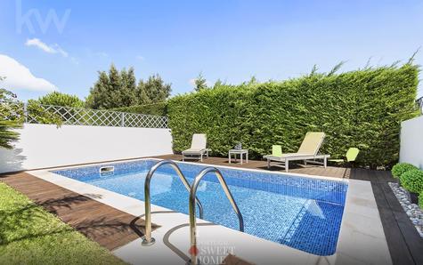 6m x 3m pool surrounded by wooden deck