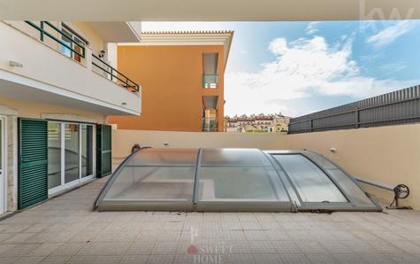 Indoor pool and terrace with porch
