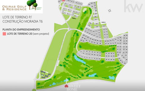 Plan d'Oeiras Golf & Residence et emplacement de la parcelle 20-Phase C